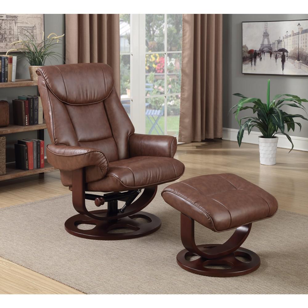 Extra Comfortable Chair and Ottoman, Chestnut Brown - Walmart.com