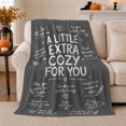 thumbnail image 1 of Extra Cozy for You Quote with Hearts, Calming Graphic Style for Self Care Fans, Gentle Comfort Message and Thank You Gift, Cozy Flannel Blanket for Bedroom and Reading Nook, Peaceful Home Decor, 1 of 9