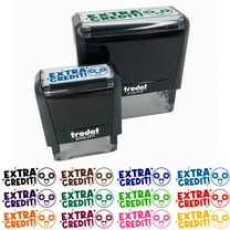 Extra Credit Excited Face Teacher Student School Self-Inking Rubber Stamp Ink Stamper - Black Ink - Small 1-1/2 Inch