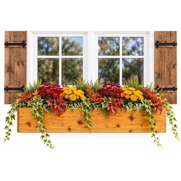 Extra Deep Cedar Window Box Planter – 10" Deep Outdoor Flower Box (24"x6.5"x11")