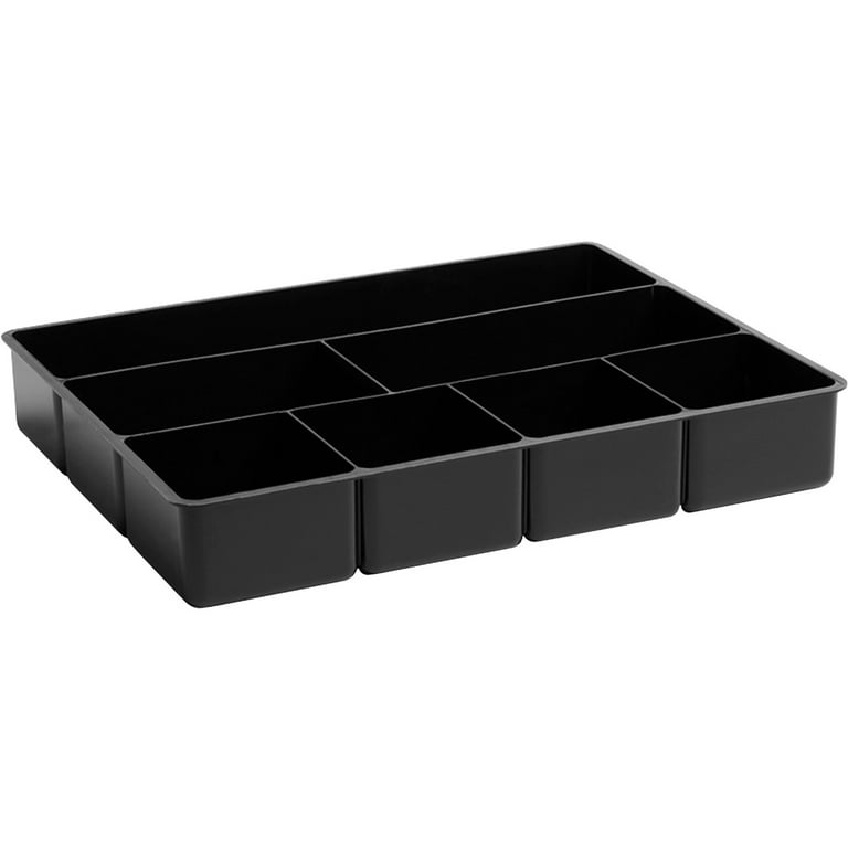 Extra Deep Desk Drawer Director Tray, Seven Compartments, 11.88 x 15 x 2.5, Plastic, Black Extra Deep Desk Drawer Director Tray, Seven Compartments, 11.88 x 15 x 2.5, Plastic, Black