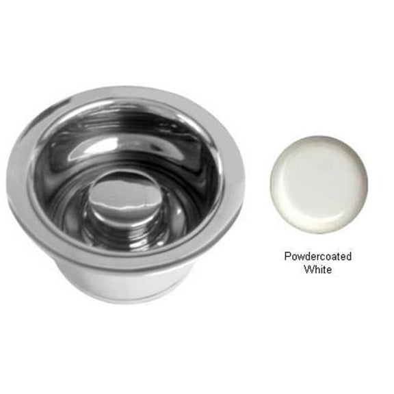 Extra Deep ISE Disposal Flange and Stopper - Powder Coat White