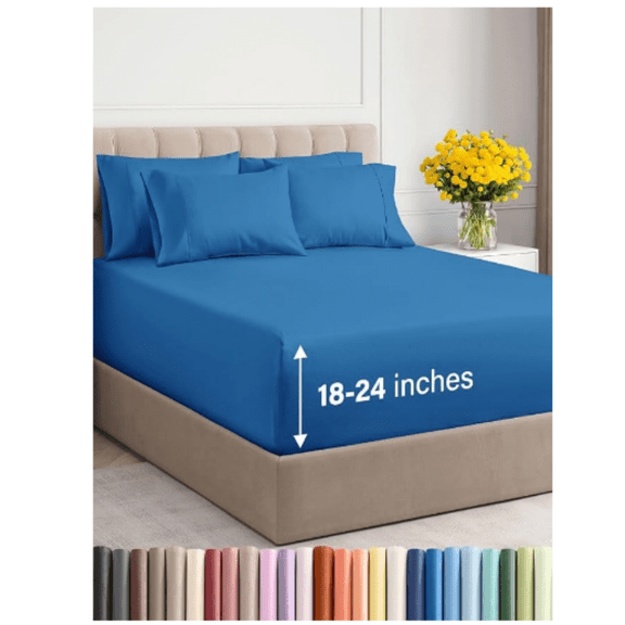Extra Deep King Sheet Set - 6 Piece Breathable & Cooling Sheets - Hotel Luxury Bed Sheets Set - Easy & Secure Fit - Soft, Wrinkle Free & Comfy Sheets Set -