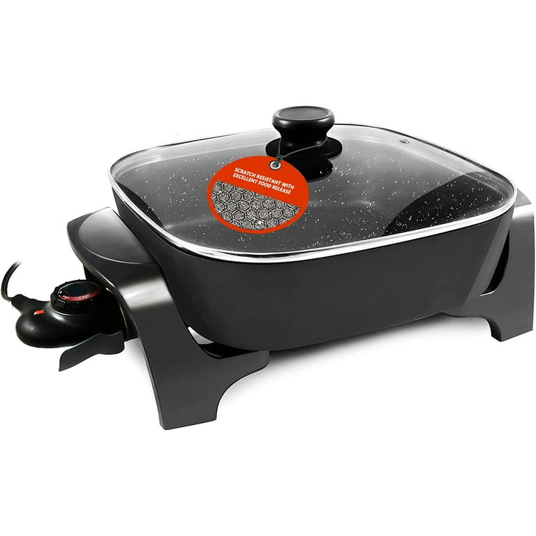 Extra Deep Nonstick Electric Griddle - Serves 4 to 6 People (7.5Qt)