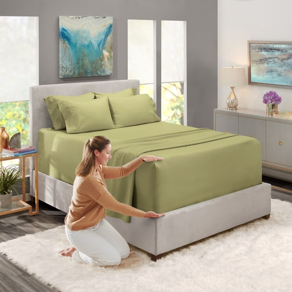 Nestl Twin Sheets Set, 1800 Series Extra Deep Pocket Twin Sheet Soft Microfiber 4 Piece Twin Bed Sheets