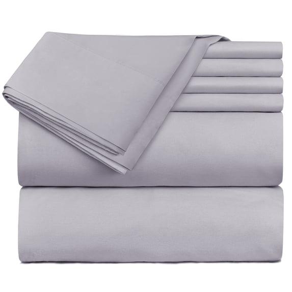 Extra Deep Pocket 6 Piece Bed Sheet Set – Super Deep Fitted Sheet Fits Mattress from 18-24 inces Depth – Double Brushed Microfiber Sheets with 4 Pillow Cases, Full, Light Lavender