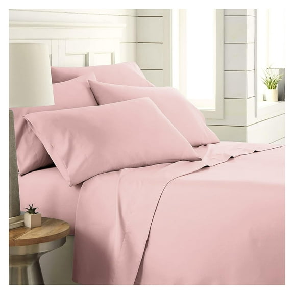 Extra Deep Pocket California King Sheet Set, 6-Piece Ultra-Soft Microfiber with 21" Cal Fitted Sheet, Oversize Flat 4 Pillowcases, Pastel
