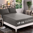thumbnail image 1 of Extra Deep Pocket Fitted Sheet, Fits 18 In to 24 In Mattress, Single Fitted Sheet Only - King Grey, 1 of 4
