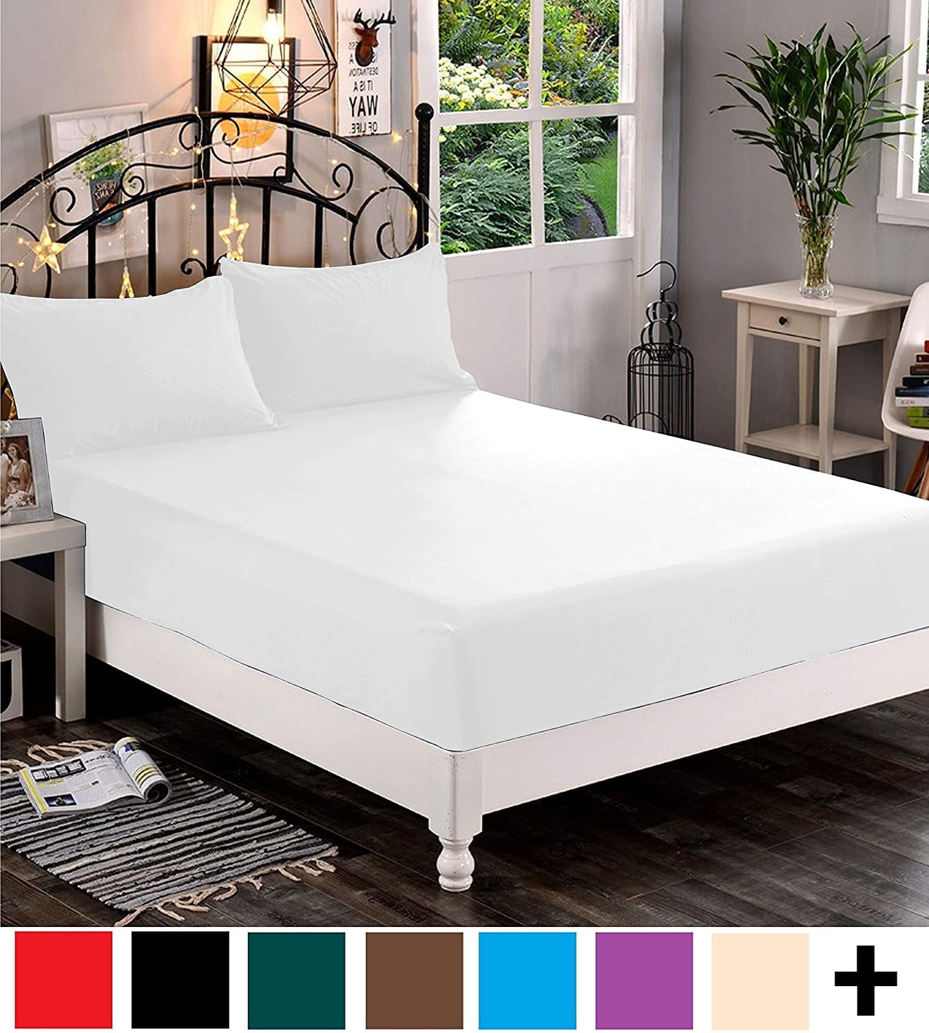 Extra Deep Pocket Fitted Sheet Single Fitted Sheet Only Extra Deep Pockets Queen Size Sheets Fits 18 In to 24 In Mattress Twin White