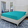 thumbnail image 1 of Elegant Comfort King Microfiber Fitted Sheet, Ultra-Soft, Wrinkle-Free, Elasticized, Breathable, Turquoise, 1 of 5