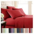 thumbnail image 1 of Extra Deep Pocket King Sheet Set, 6-Piece Ultra-Soft Microfiber Bed Sheets with Oversized Flat and 21" Deep King Fitted Sheets, 4 Pillowcases, Chili Pepper Red, 1 of 9