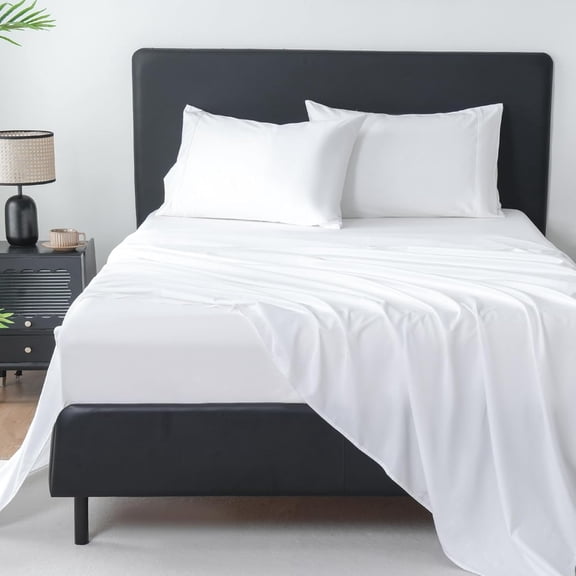 Extra Deep Pocket King Sheets - 1000 Thread Count Sheets - Fits 18"-24" in Deep Mattress, Egyptian Cotton, Sateen Weave, Soft & Breathable - 4 Piece (King, White)