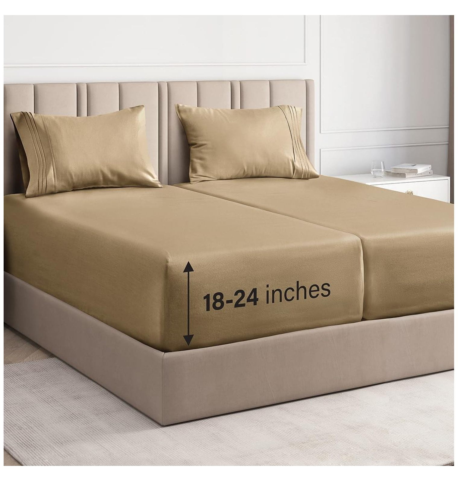 Extra Deep Pocket King Sheets 4 Piece Breathable & Cooling Bed Sheets