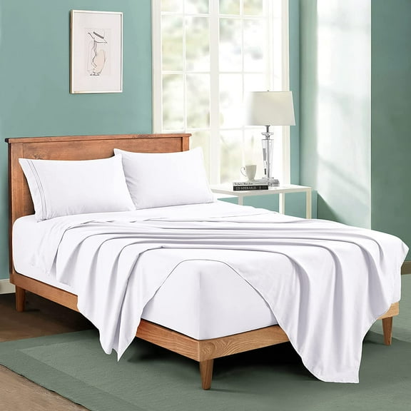 Extra Deep Pocket King Size Sheets - Hotel Luxury 1800 Thread Count Bedding Set - 4 Piece Pure White Microfiber Sheets with 18-24 Inch Deep Pockets