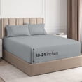 thumbnail image 1 of CGK Linens 4-Piece Extra Deep Pocket Sheet Set - Queen Size Breathable & Cooling Bed Sheets Fits 18"-24" Mattresses, Steel Blue, 1 of 6