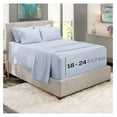 thumbnail image 1 of Extra Deep Pocket Queen Sheets Set - 6 PC Soft Microfiber Queen Sheets Deep Pocket - Fade Resistant Bedding Sheets & Pillowcases - Queen, Ice Blue, 1 of 9