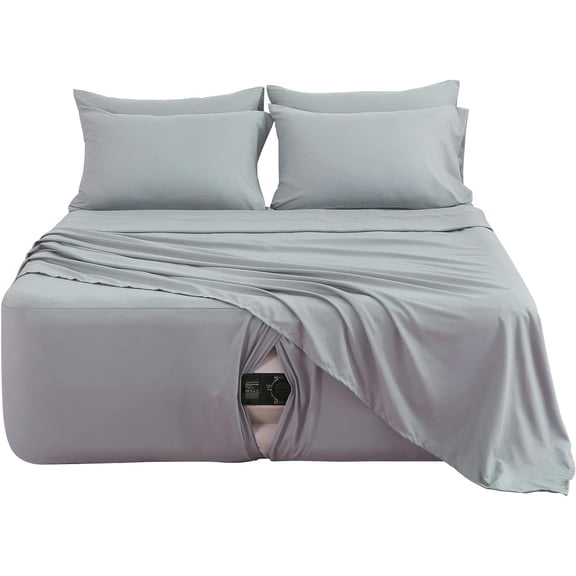 Extra Deep Pocket Twin Sheet Set for Air Mattress, 3 Piece Air Bed Sheets Set with 18-24 Inches Depth, Soft & Breathable Inflatable Bed Sheet Set with Flat Sheet, Fitted Sheet and Pillowcase, White