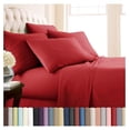 thumbnail image 1 of Extra Deep Pocket Twin XL Bed Sheets, 4-Piece Ultra Soft Red Sheets with 21" Deep Twin Fitted Sheet, Oversize Flat Sheet, 2 Pillowcases, Chili Pepper, 1 of 9