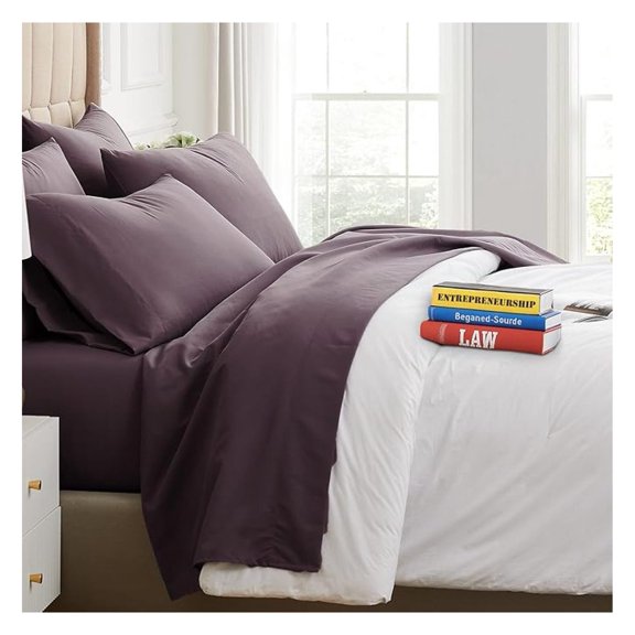 Extra Deep Pocket Twin XL Bed Sheets, 4-Piece Ultra Soft Sheets with 21" Deep Twin Fitted Sheet, Oversize Flat Sheet, 2 Pillowcases,