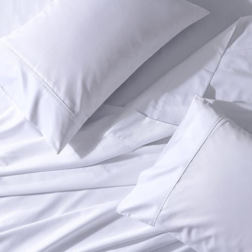 Queen White Organic Cotton Percale Deep Pocket Sheet Set
