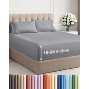 Extra Deep Queen Sheet Set - 4 Piece Breathable Cooling Sheets - Steel Blue