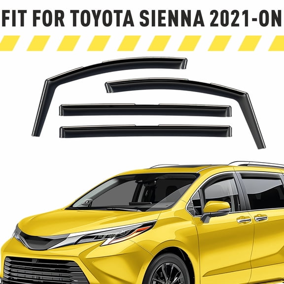 Extra Durable Window Deflectors In-Channel Window Visors Rain Guards Fit for Toyota Sienna 2021-2024, Sun Visors, Wind Vent Visors, Window vent shades, Exterior Car Accessories - 4 pcs. AG0603