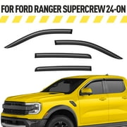 Extra Durable Window Deflectors Tape-On Window Visors Rain Guards Fit for Ford Ranger 2024 SuperCrew, Sun Visors, Wind Vent Visors, Window vent shades, Exterior Car Accessories - 4 pcs. AG0745