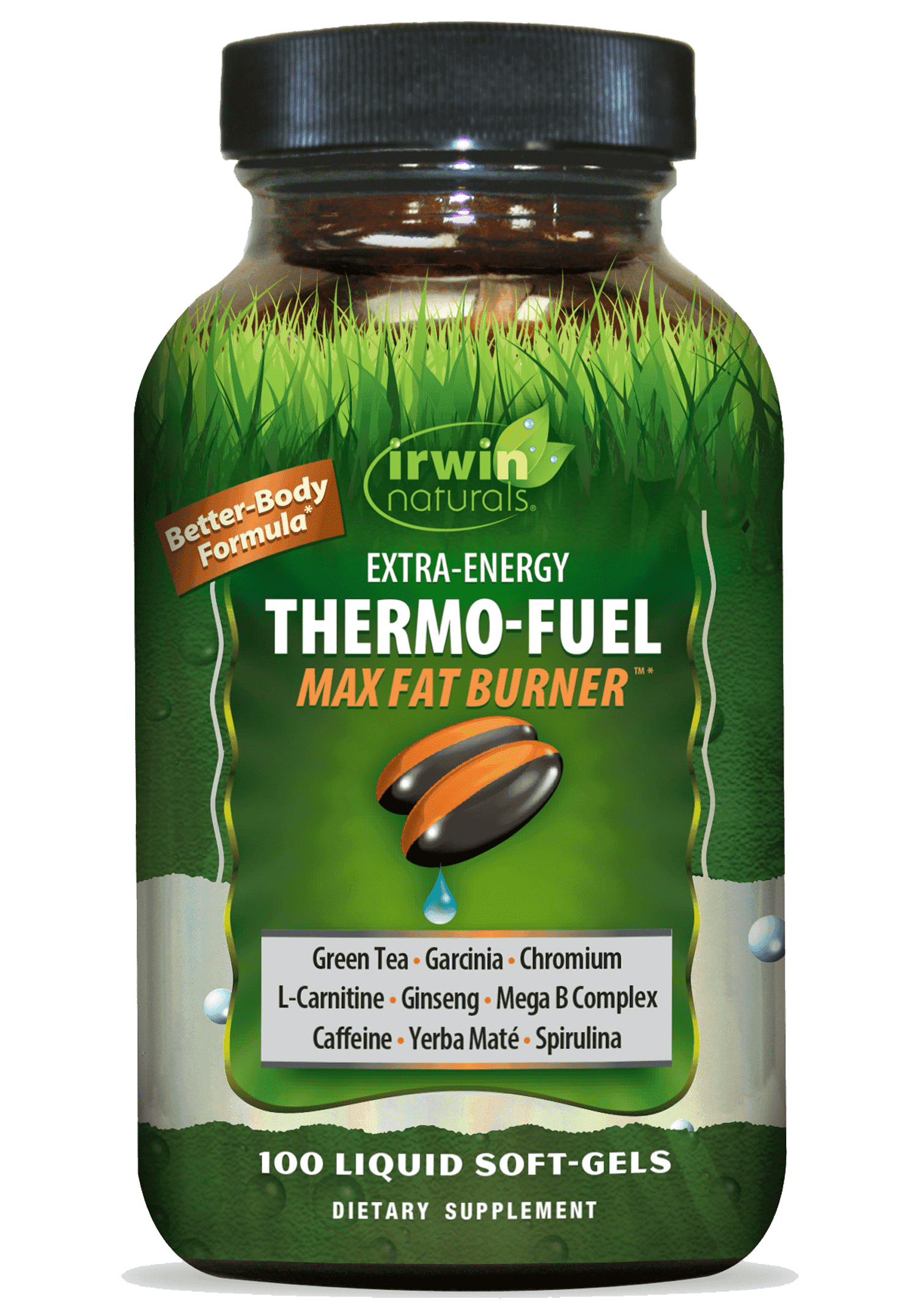 Irwin Naturals Extra-Energy Thermo-Fuel Max Fat Burner - Metabolism Booster & Appetite Support - 100 Liquid Soft-Gels