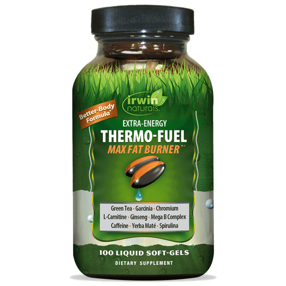 Irwin Naturals Extra-Energy Thermo-Fuel Max Fat Burner - Metabolism Booster & Appetite Support - 100 Liquid Soft-Gels