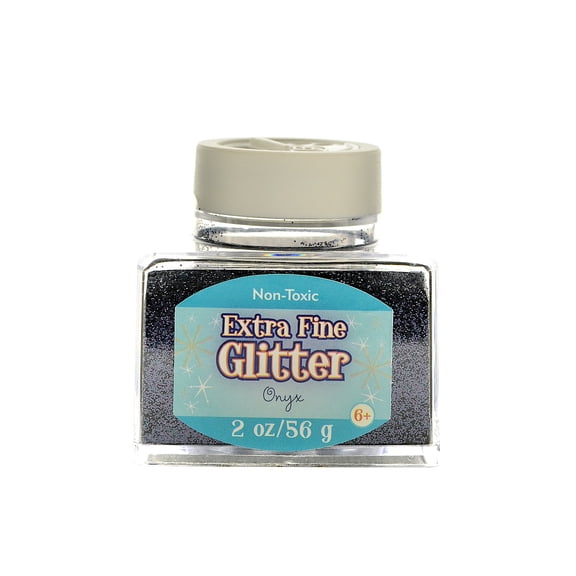 Extra Fine Glitter onyx, 2 oz., stackable jar (pack of 4)