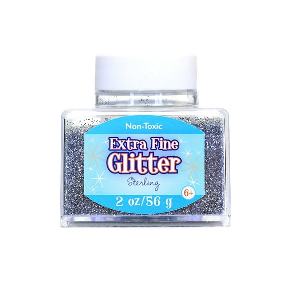 Extra Fine Glitter sterling, 2 oz., stackable jar (pack of 4)