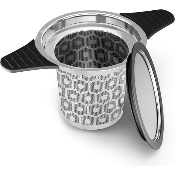 Extra Fine Mesh Tea Strainers & Filters for Loose Tea Single Cup, 304 Stainless Steel and Food Grade Silicone Loose Leaf Tea Steeper for Black Tea, Coffee, Rooibos, etc