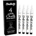 thumbnail image 1 of Extra Fine Tip White Chalk Markers (4 Pack 1mm Point) Pens - Dry Erase Marker Pen for Blackboard, Chalkboards, Windows, Glass, Bistro, Signs, 1 of 4