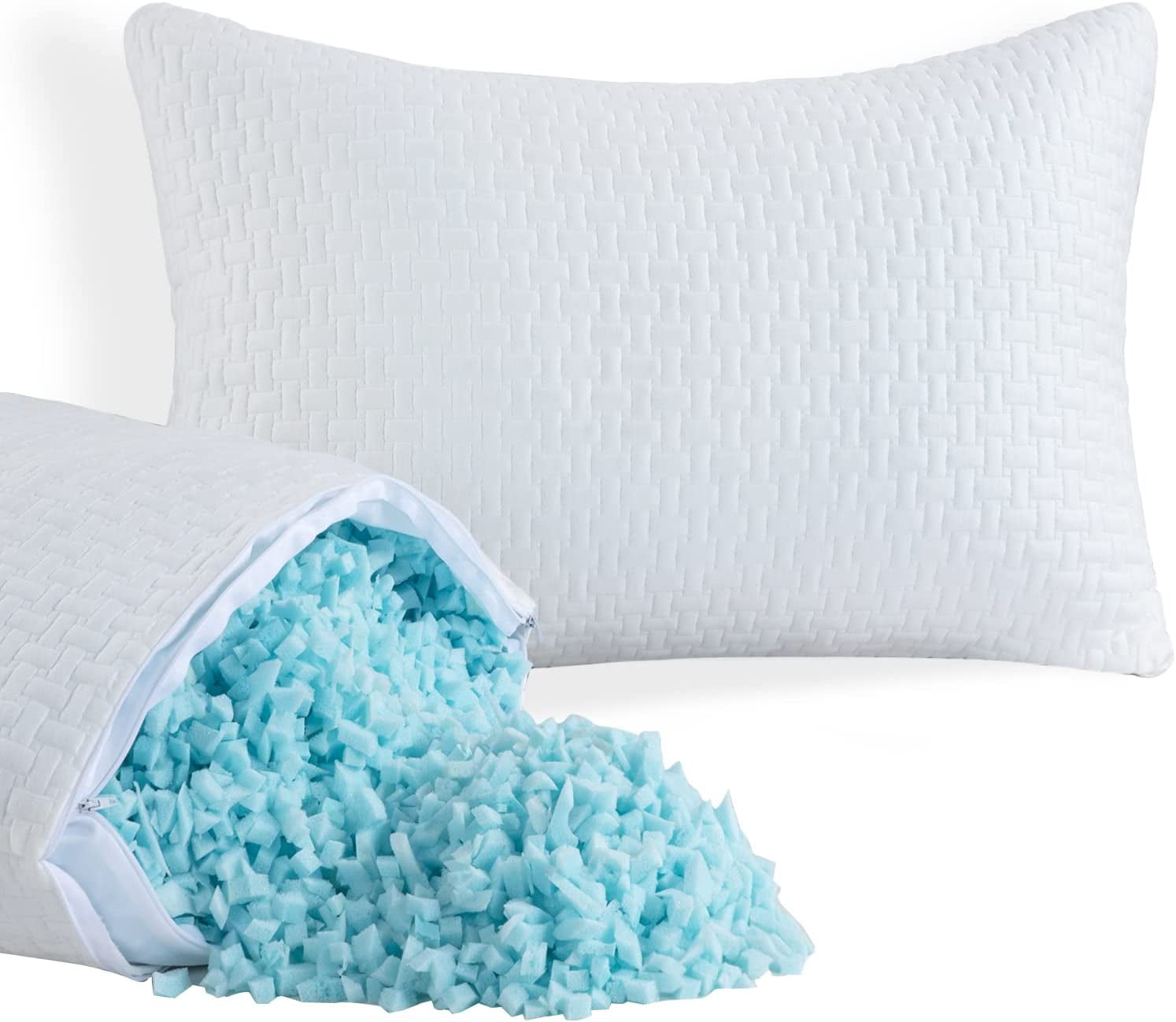 Extra Firm Bed Pillows for Sleeping, Shredded Memory Foam Pillows