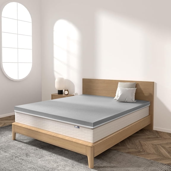 Extra Firm Mattress Topper King Size 2 Inch - Gel & Bamboo Charcoal Cooling Pad for Back Pain Relief - High Density Bed Topper, CertiPUR-US Certified, Fiberglass Free