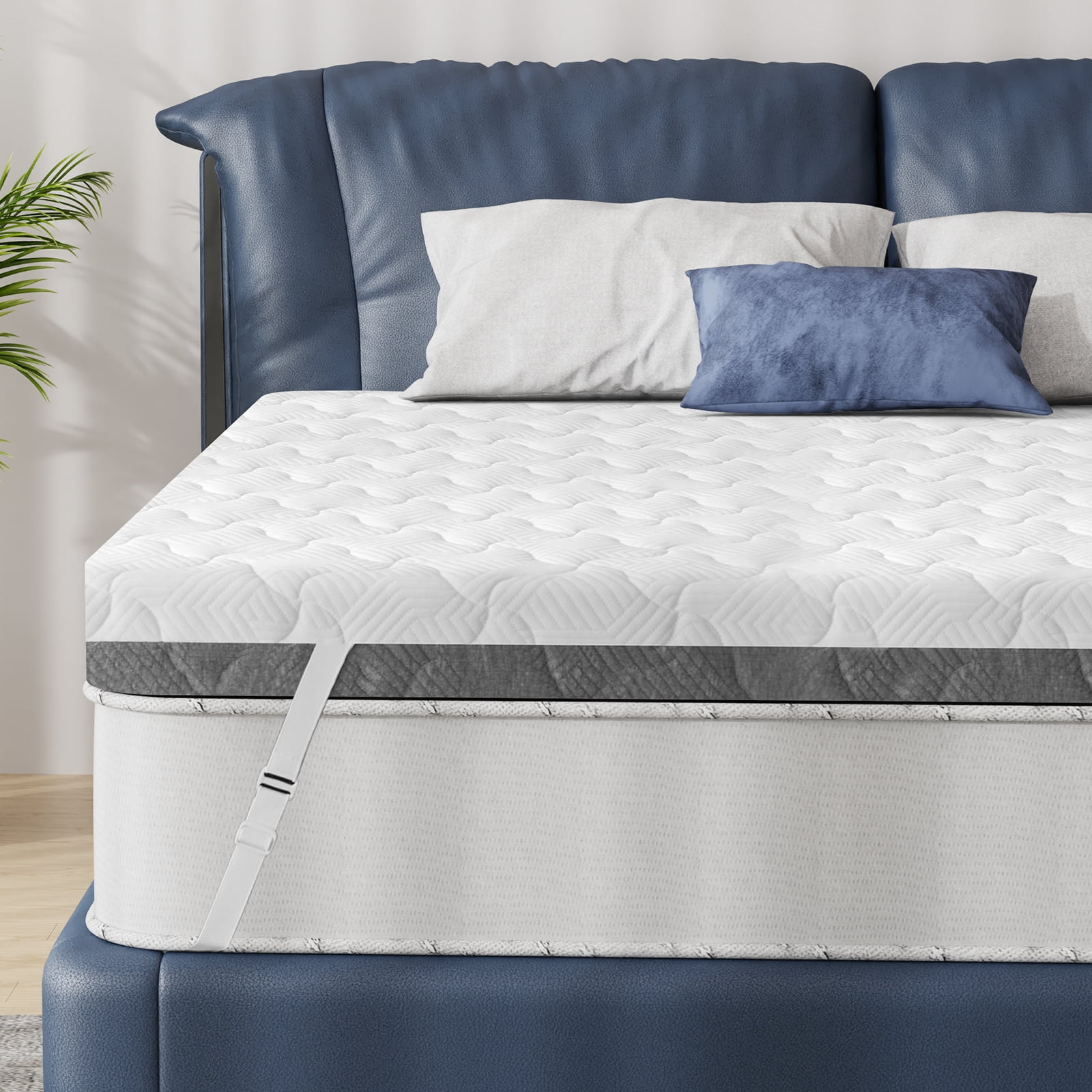 Extra Firm Mattress Topper Queen 3-inch Memory Foam + Support Foam ...