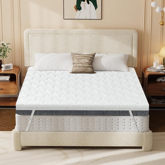 Extra Firm Mattress Topper Queen Size 3 Inch, Firm to Extra Firm Mattress Pad with Dual Sides Flippable for Back Pain Relief, High-Density Support Bed Topper with Washable Cover,CertiPUR-US, 80" x 60