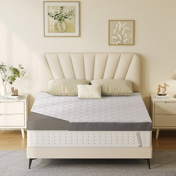 Extra Firm Mattress Topper Short Queen Size 3 Inch, Pain Relieving Foam Bed Topper for Extra Support, High-Density Foam Mattress Pad with Removable Cover, No Smell, CertiPUR-US Certified