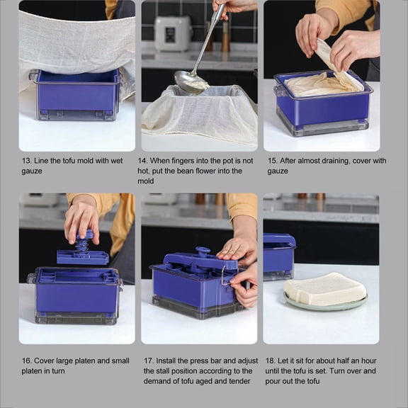 Extra Firm Tofu Maker with ABS Pressing Plate for Easy Water Removal