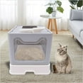 Extra Giant Cat Litter Box Enclosed Kitty Toilet House w/Filter US