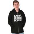 thumbnail image 1 of Extra Gluten Please Foodie Love Carbs Unisex Fleece Graphic Zip Up Hoodie Brisco Brands 2X, 1 of 5