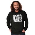 thumbnail image 1 of Extra Gluten Please Foodie Love Carbs Unisex Plus Fleece Graphic Hoodie Brisco Brands 2X, 1 of 5
