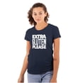 thumbnail image 1 of Extra Gluten Please Foodie Love Carbs Womens Fitted Plus Size Graphic Tee Brisco Brands 2X, 1 of 5