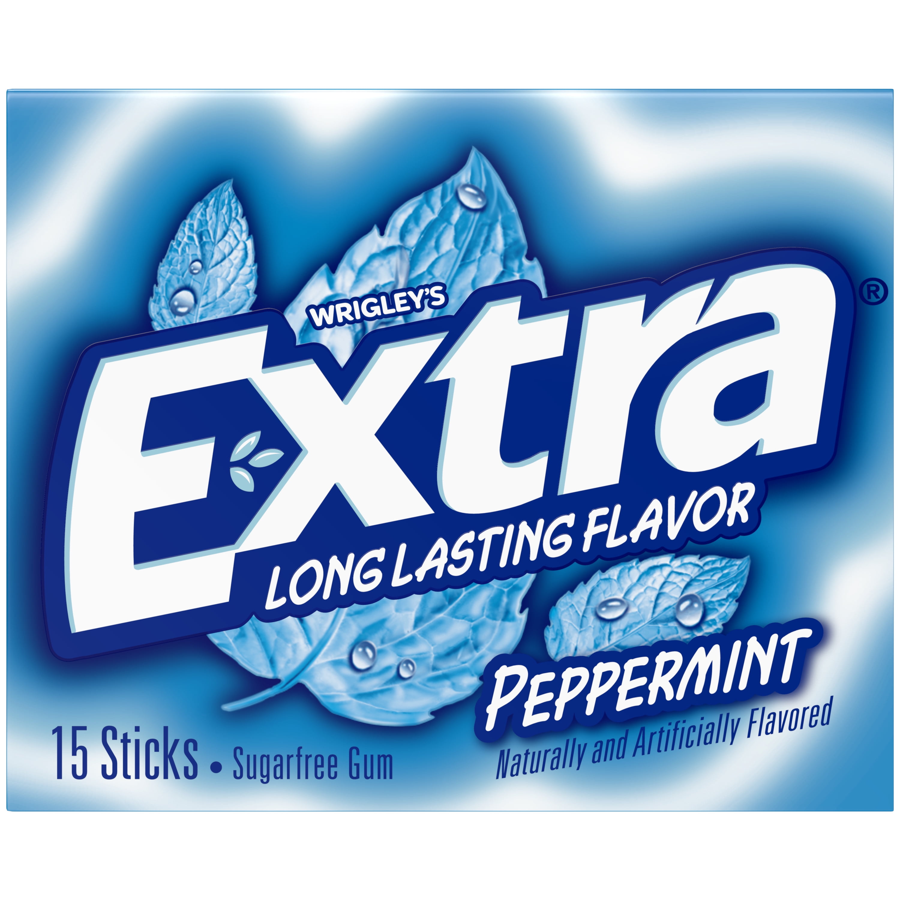 Extra Gum Peppermint Sugar Free Chewing Gum Single Pack 15 Stick