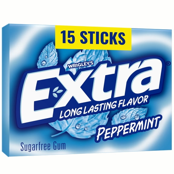 Extra Gum Peppermint Sugar Free Chewing Gum, Single Pack - 15 Stick