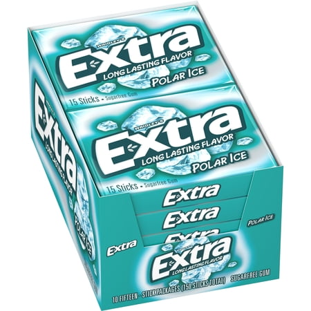 Extra Gum Plen-T-Pak Polar Ice 15 Stick Each ( 10 In A Pack )