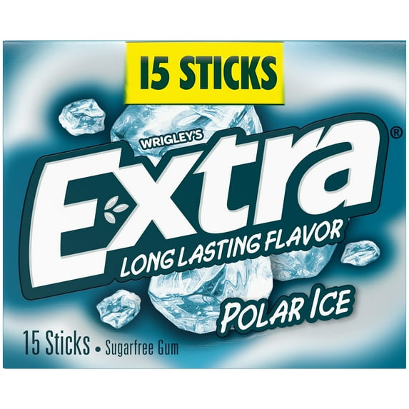 Extra Gum Polar Ice Sugar Free Chewing Gum, Single Pack - 15 Sticks