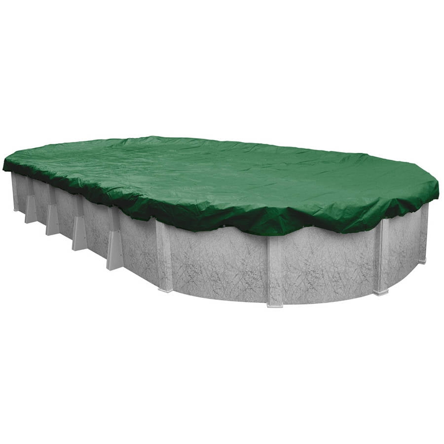 Extra Heavy-Duty 20-Year Green Winter Cover for Oval Above Ground ...