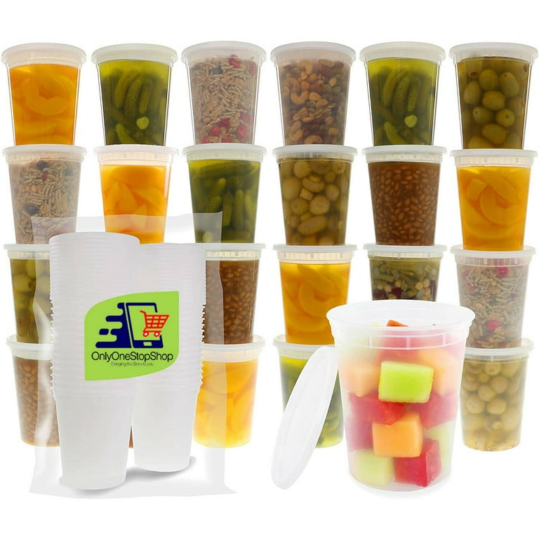 48 Pack 32 oz Heavy Duty Deli Food/Soup Plastic Containers w/ Lids and Airtight