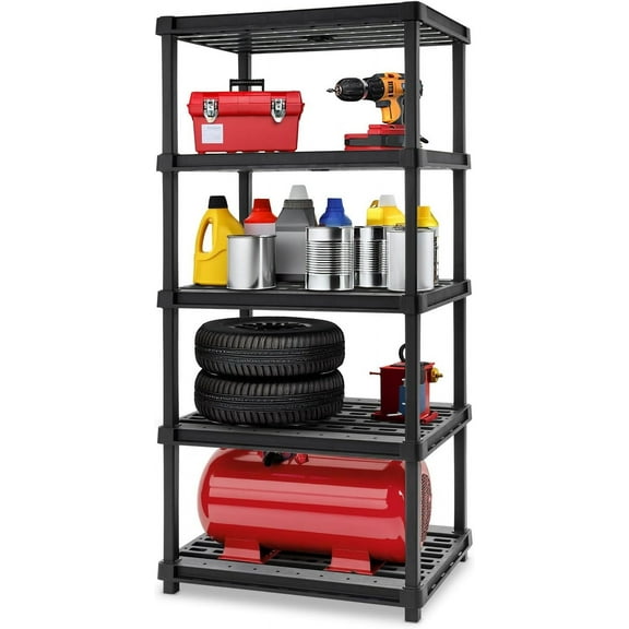 Extra Heavy Duty Deep Plastic Storage Shelves, 1000lb Capacity, 75
